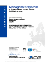 Zertifiziertes Managementsystem nach DIN EN ISO 9001:2015